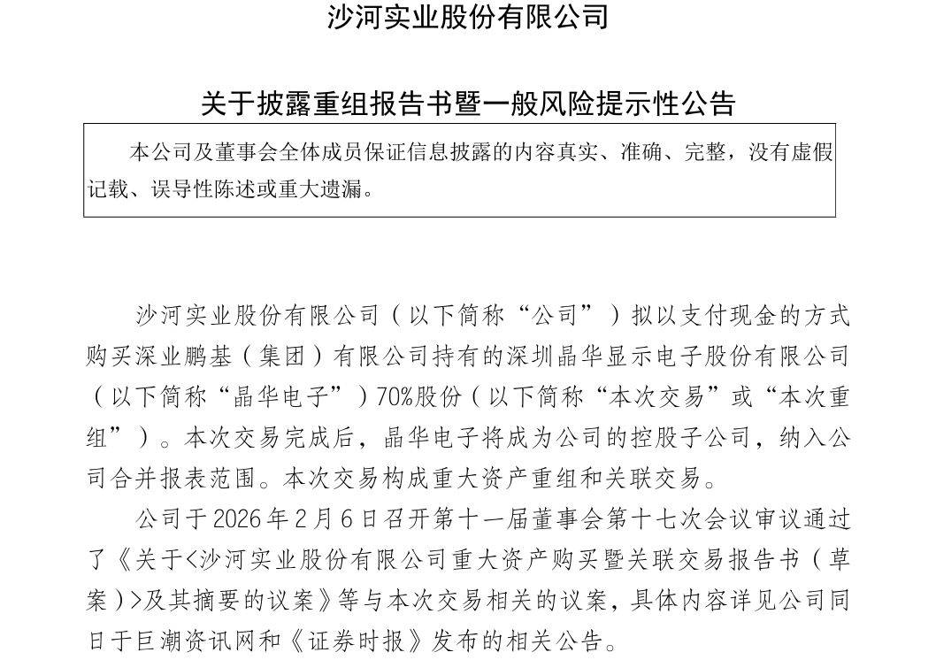 这家上市公司重大资产重组！